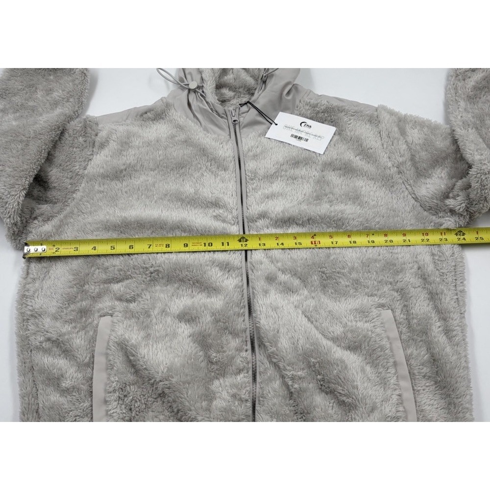 NWT Zyia Active Women's M Polyester Gray Storm Sherpa Block Zipper Jacket - Picture 5 of 9